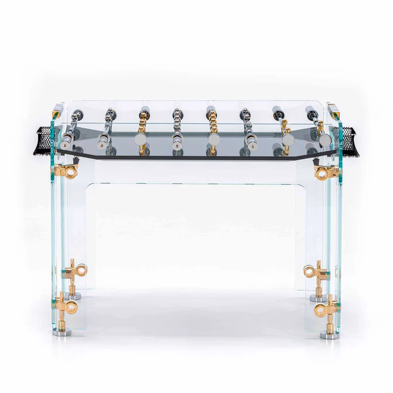 Glass Foosball Table CRISTALLINO GOLD by Adriano Design for Teckell - Limited Edition