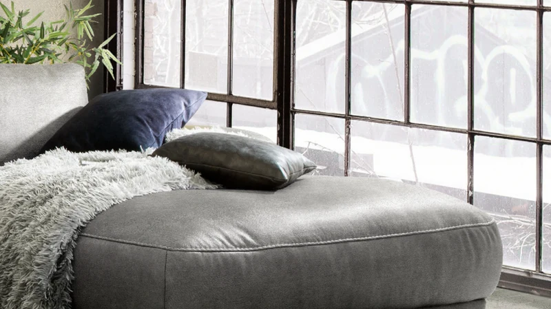 KAWOLA Sofa LOLA Ecksofa Stoff grau mit motorischer Relaxfunktion