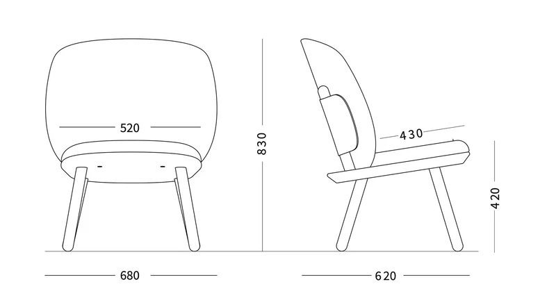 NAIVE Low Chair Geölte Esche
