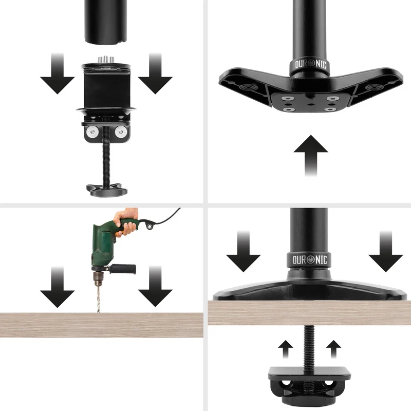 Duronic DM-GR-02 Grommet Verbindungsstück für DM45 | DM55 | DM65 Monitorhalterungen | Tischhalterungen | Befestigung auf Tischplatte | Alternative zur Klemme