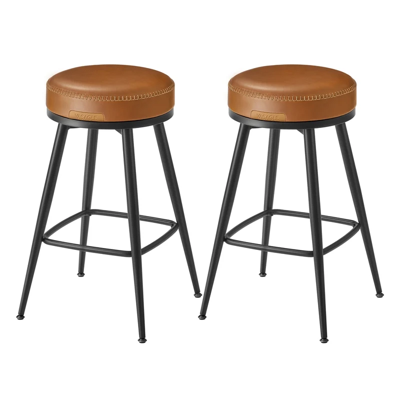 Barhocker 2er Set 65 cm hoch tintenschwarz