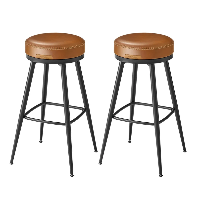 Barhocker 2er Set 65 cm hoch tintenschwarz