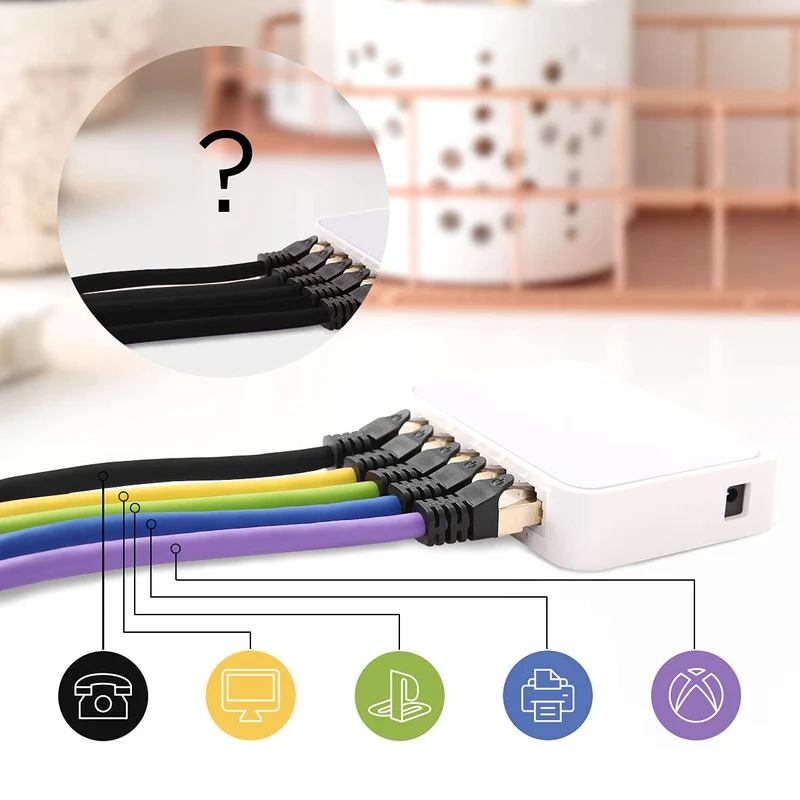 Duronic CAT8 BK 1 m Ethernet-Kabel | 40 Gbps Netzwerkabel | RJ45 Gigabit LAN Kabel Cat 8 | Patch Kabel 2000 MHz S/FTP Schirmung | TV Streaming Router Modem Switch Internetkabel 10 100 1000 Mbit