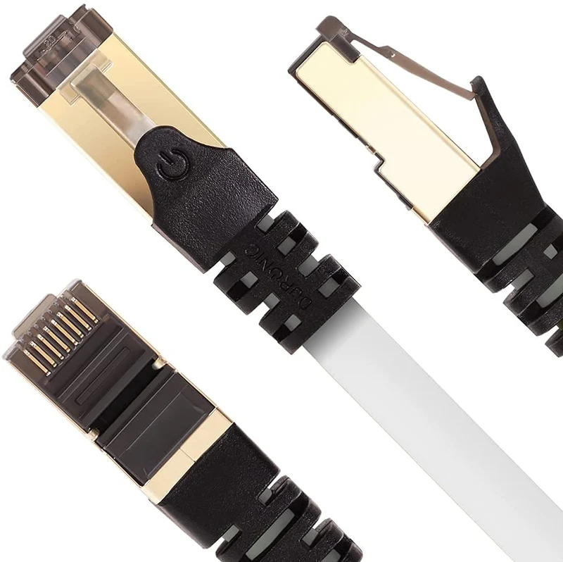 Duronic CAT8 WE 0,5 m Ethernet-Kabel | 40 Gbps Netzwerkabel | RJ45 Gigabit LAN Kabel Cat 8 | Patch Kabel 2000 MHz S/FTP Schirmung | TV Streaming Router Modem Switch Internetkabel 10 100 1000 Mbit
