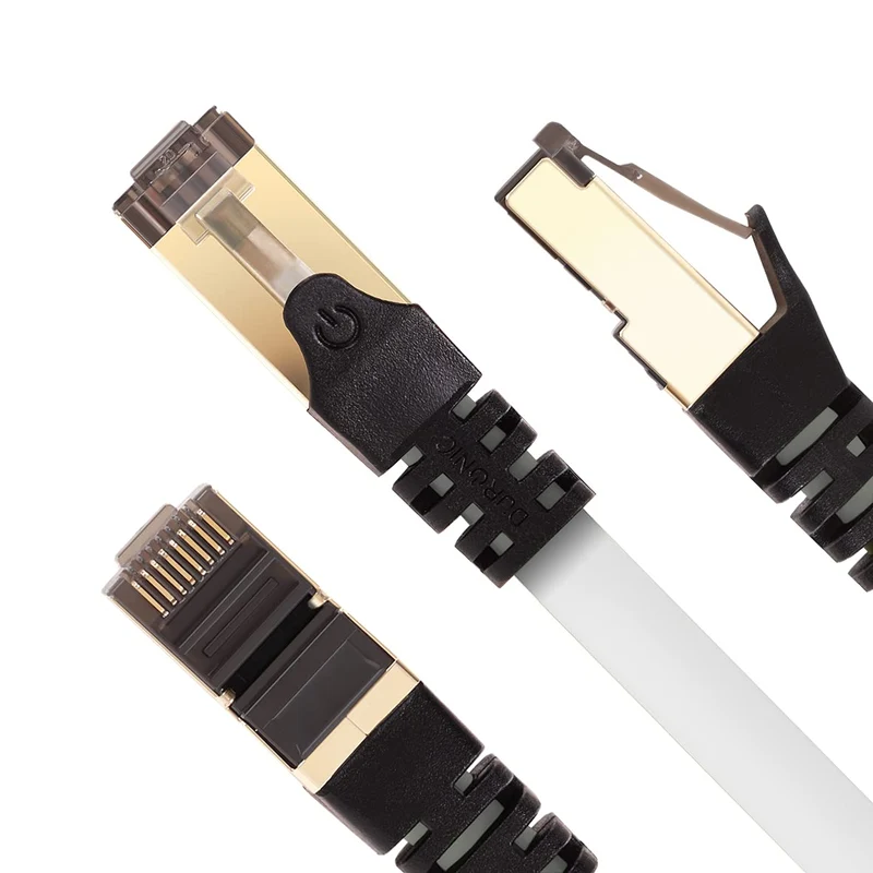 Duronic CAT8 WE 1,5 m Ethernet-Kabel | 40 Gbps Netzwerkabel | RJ45 Gigabit LAN Kabel Cat 8 | Patch Kabel 2000 MHz S/FTP Schirmung | TV Streaming Router Modem Switch Internetkabel 10 100 1000 Mbit