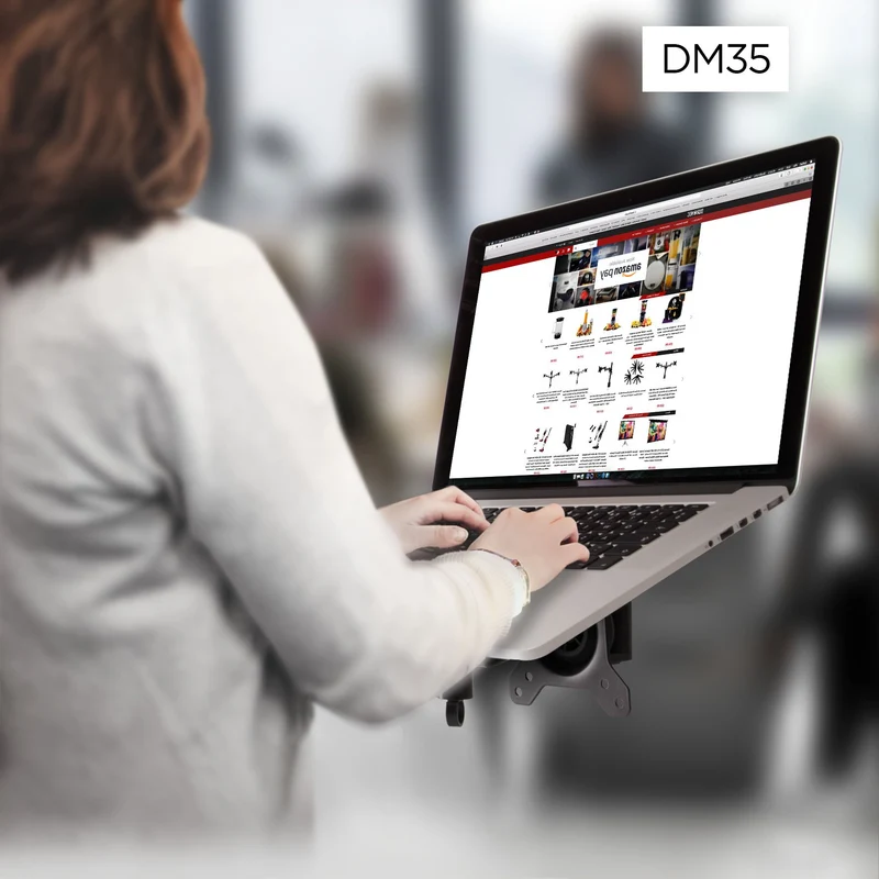 Duronic DML1 BK Laptophalterung | Fläche 32x24,2cm | Belastbarkeit 8kg | Laptopständer für Minitorhalter | VESA Standard | Kompatibel mit Duronic Monitorständer | Antirutsch Pads | Vertikale Montage
