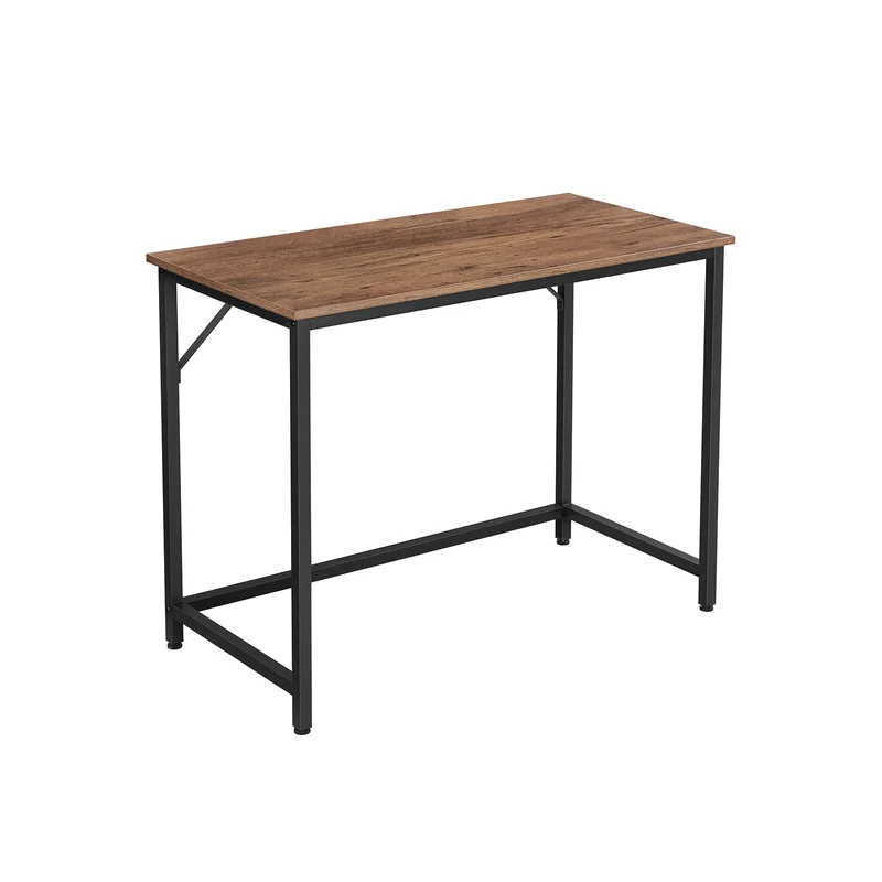 schmaler Bürotisch mit Metallgestell