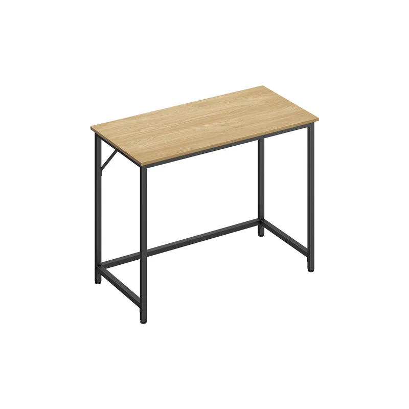 schmaler Bürotisch mit Metallgestell
