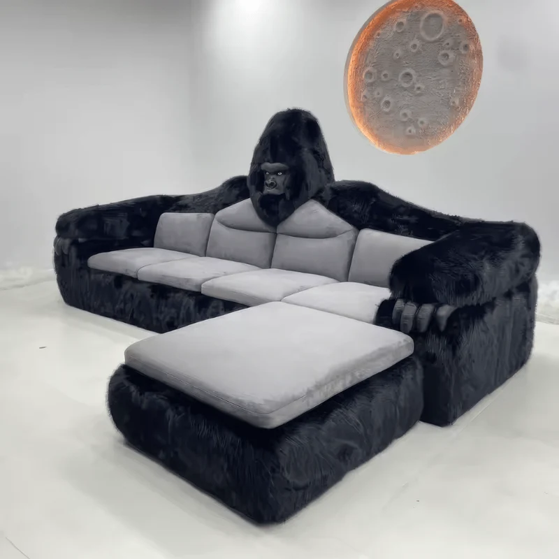 Giant Gorilla Couch with Ottoman - Massive Animal Sofa for Bold Spaces