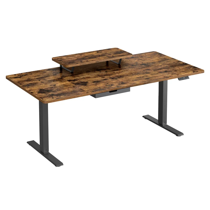Höhenverstellbarer Schreibtisch mit Monitorständer und USB