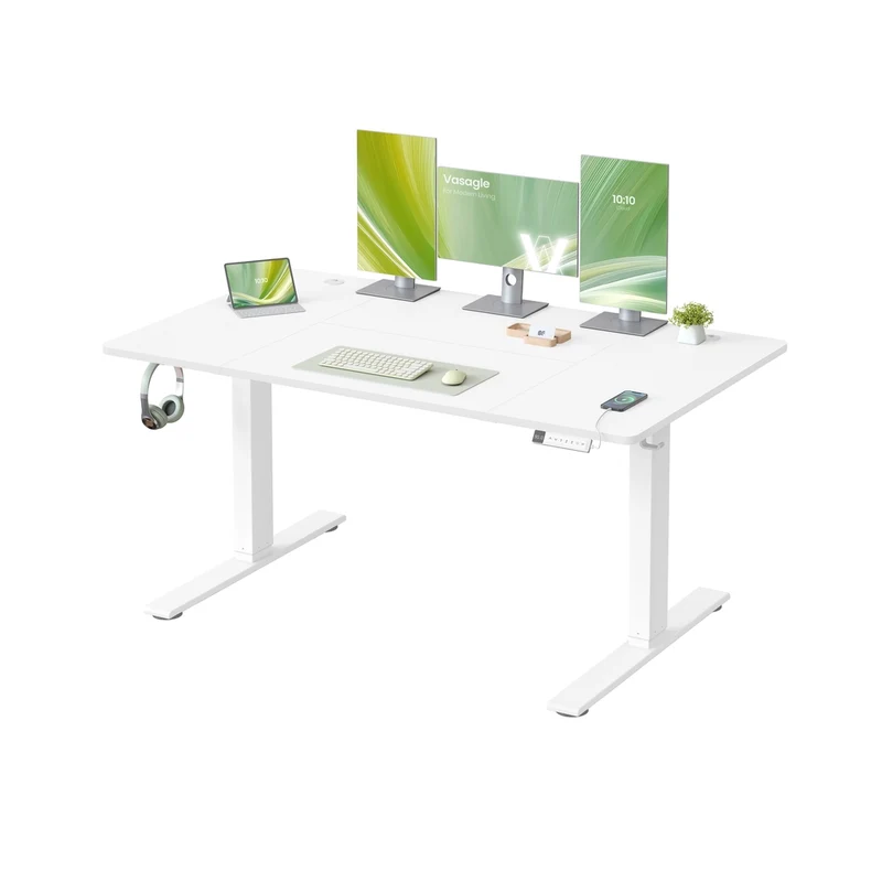 Höhenverstellbarer Schreibtisch mit USB Anschluss und Speicherfunktion