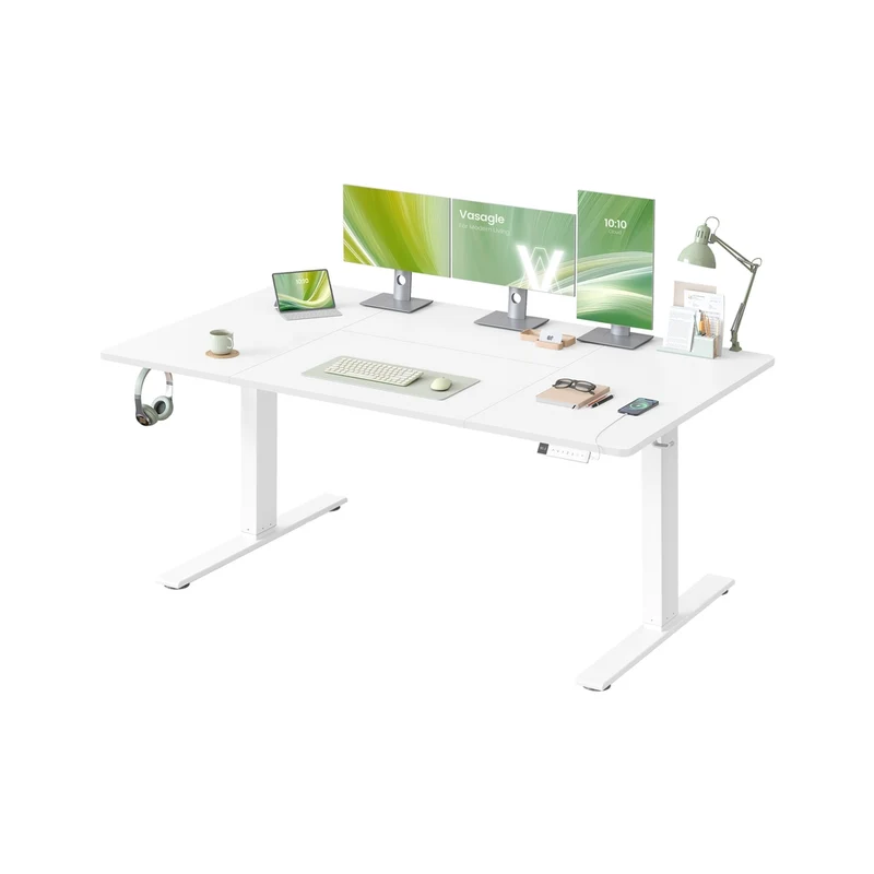 Höhenverstellbarer Schreibtisch mit USB Anschluss und Speicherfunktion