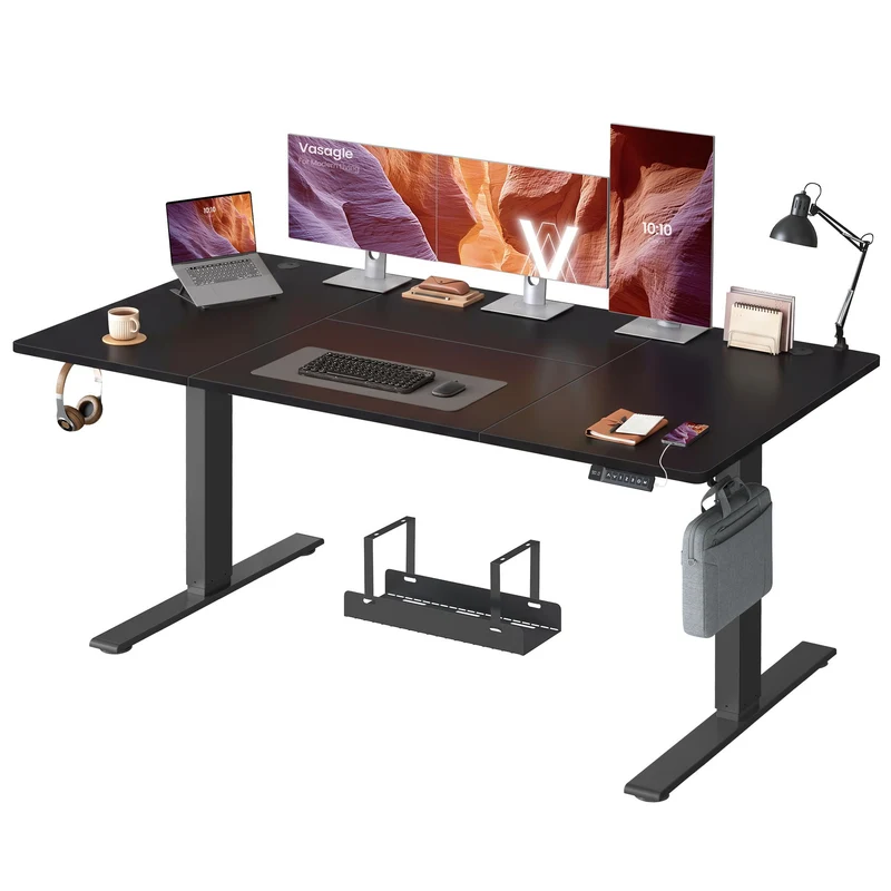 Höhenverstellbarer Schreibtisch mit USB Anschluss und Speicherfunktion