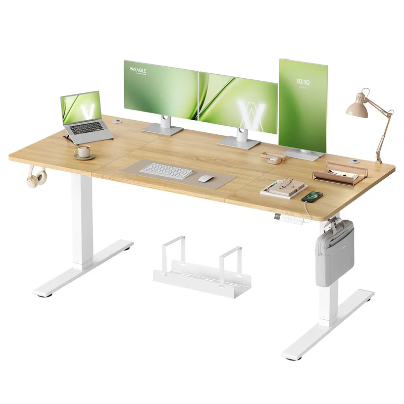 Höhenverstellbarer Schreibtisch mit USB Anschluss und Speicherfunktion