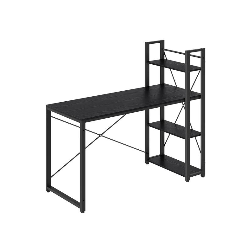 Schreibtisch 120 cm lang vintagebraun-schwarz