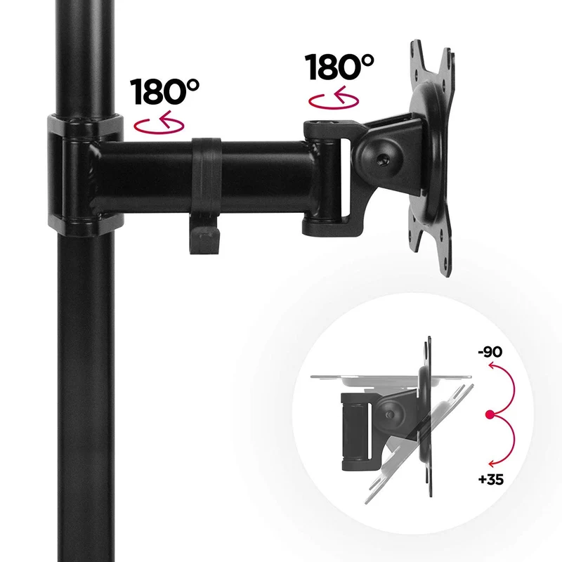 Duronic DM25D1 Monitor-Halterung 1 Monitor für 13-27 Zoll Flach & Curved Bildschirm-Halterung 8kg, Monitor Tischhalterung Höhenverstellbar Neigbar Schwenkbar Drehbar, Vesa halterung, Monitor-Arm