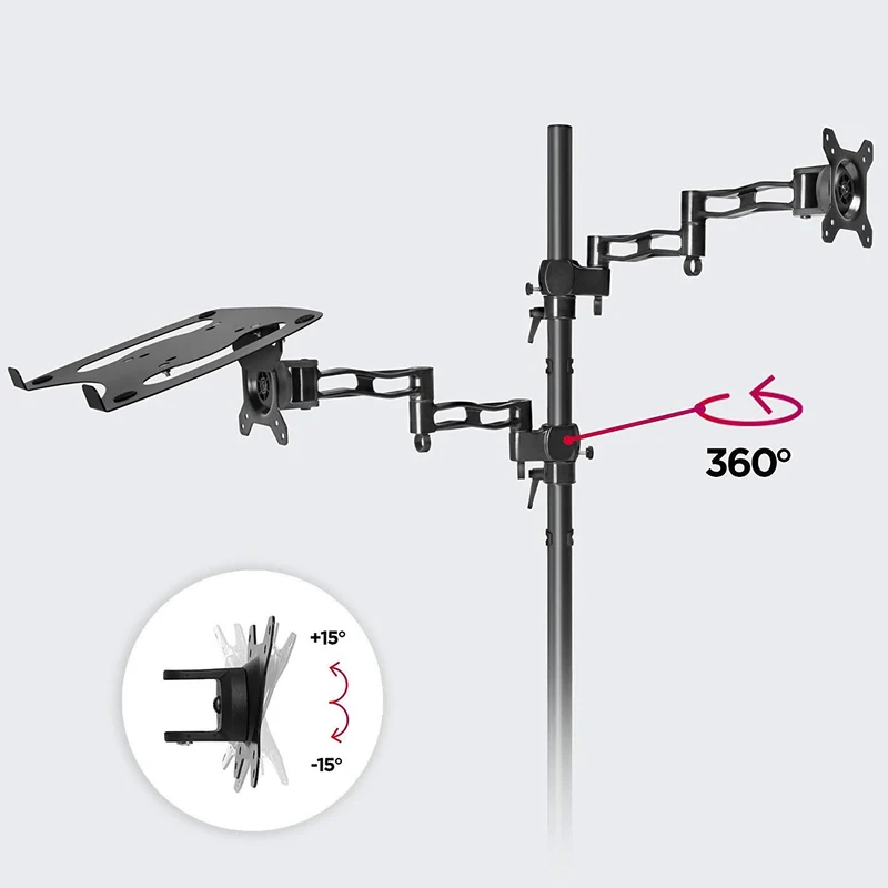 Duronic DM35L1X1 Monitorhalterung | Tischhalterung | Plattform für PC und Laptop | Monitorarm in jede Richtung einstellbar | 13-27 Zoll | Universell kompatibel mit VESA 75 * 100-Bildschirmen