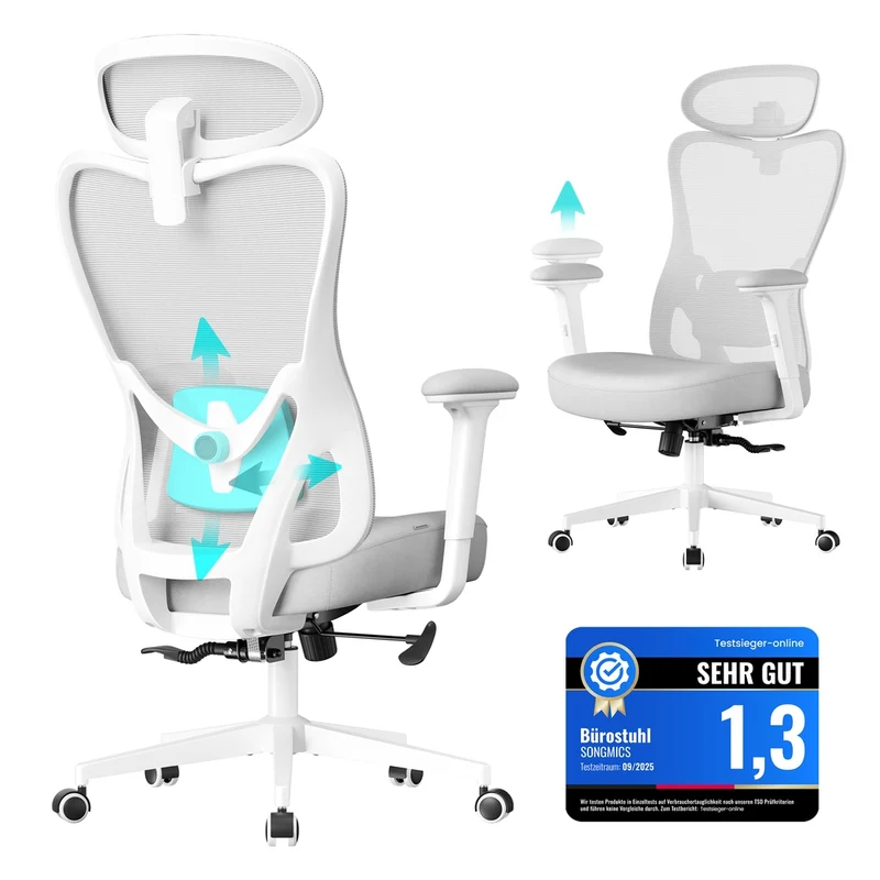 Ergonomischer Bürostuhl mit verstellbarer Unterstützung