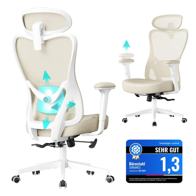 Ergonomischer Bürostuhl mit verstellbarer Unterstützung