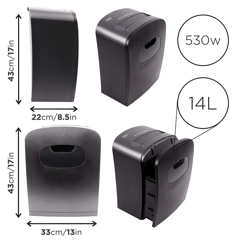 Duronic PS410 Aktenvernichter | 8 Blatt Partikelschnitt P4 | 4 Liter Papierkorb | Mikroschnitt Schredder für mehr Datenschutz | Zerkleinerer für Kreditkarten | Reisswolf mit Start-Stopp-Automatik