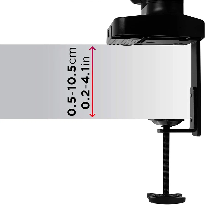 Duronic DMDCL1X1 Laptop- und Monitorhalterung | Ideal für Home Office | Monitor bis 27 Zoll | Display und Notebook bis 6,5 kg | Höhenverstellbar mit Gasdruckfeder | Pivot 360° | Bildschirm neigbar
