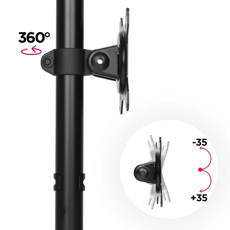 Duronic DM151X1 Monitor-Halterung 1 Monitor für 13-27 Zoll Flach & Curved Bildschirm-Halterung 8kg, Monitor Tischhalterung Höhenverstellbar Neigbar Schwenkbar Drehbar, Vesa halterung, Monitor-Arm