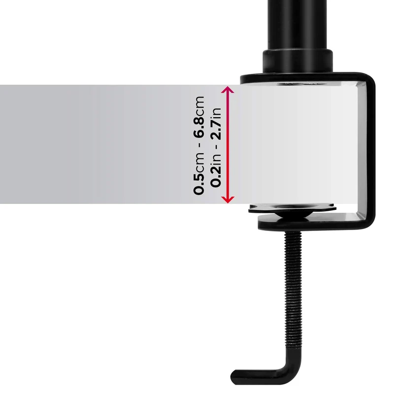 Duronic DM151X1 Monitor-Halterung 1 Monitor für 13-27 Zoll Flach & Curved Bildschirm-Halterung 8kg, Monitor Tischhalterung Höhenverstellbar Neigbar Schwenkbar Drehbar, Vesa halterung, Monitor-Arm