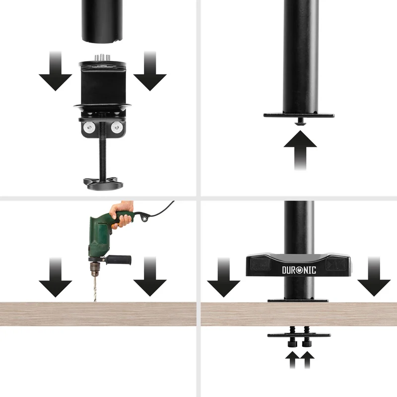 Duronic DM-GR-03 Grommet Verbindungsstück für DMG51X2 und DMG52 Monitorhalterungen | Tischhalterungen | Befestigung auf Tischplatte | Alternative zur Klemme