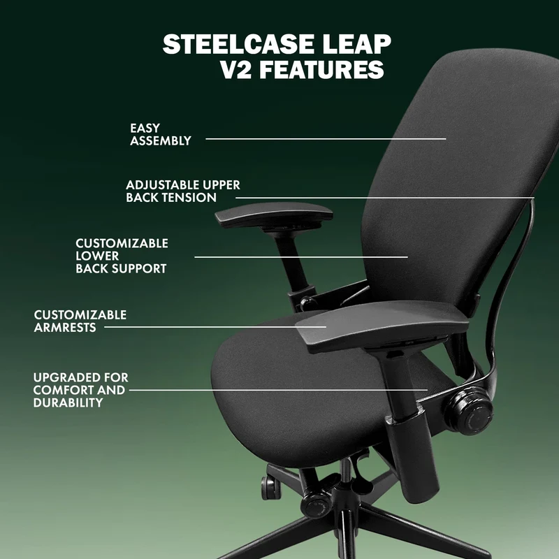 Steelcase Leap V2 Chair (Platinum Frame) Fully Renewed