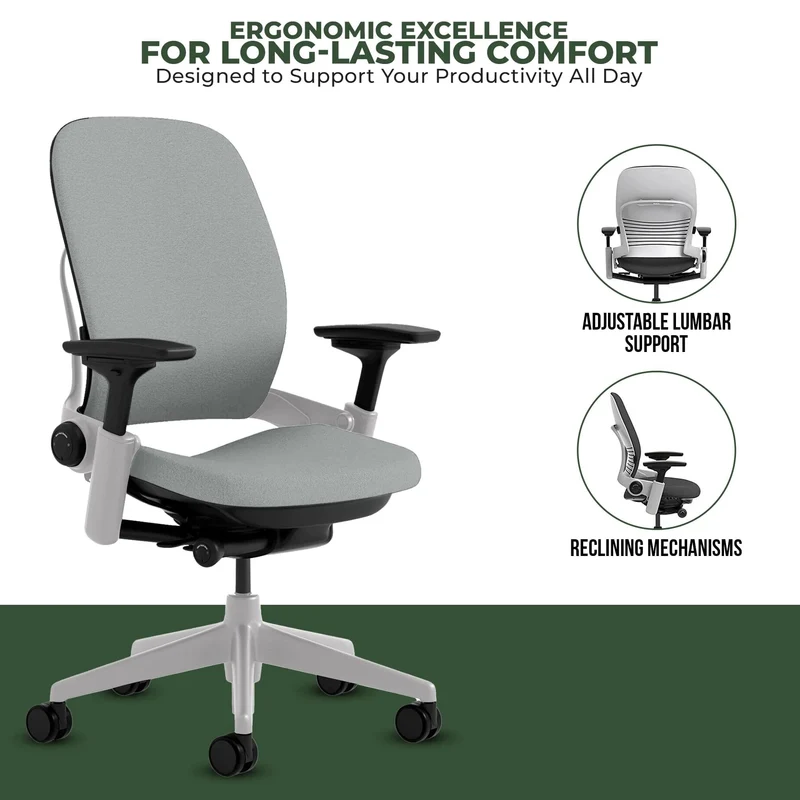 Steelcase Leap V2 Chair (Platinum Frame) Fully Renewed