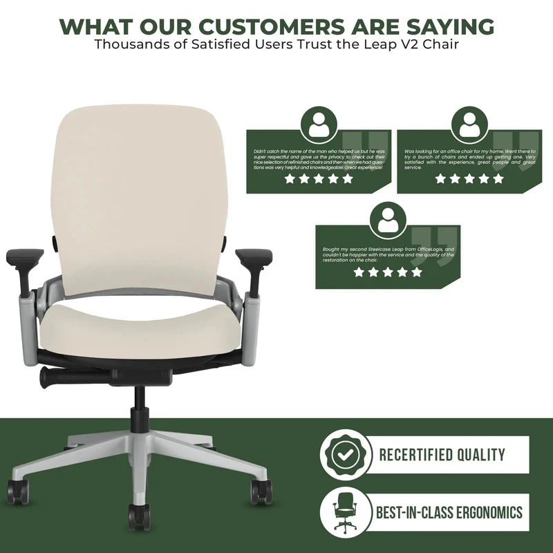 Steelcase Leap V2 Chair (Platinum Frame) Fully Renewed