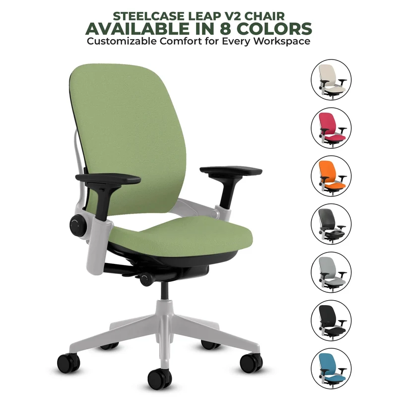 Steelcase Leap V2 Chair (Platinum Frame) Fully Renewed