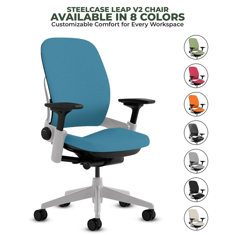 Steelcase Leap V2 Chair (Platinum Frame) Fully Renewed