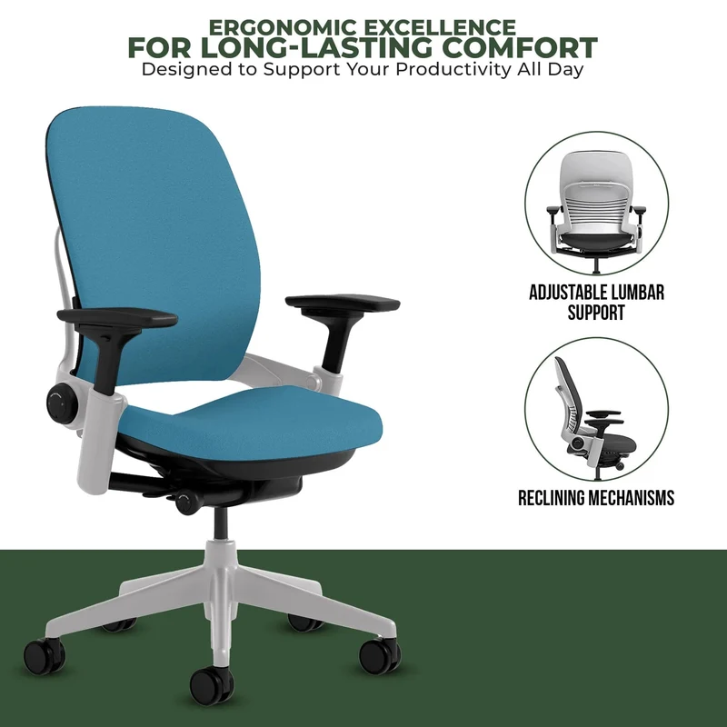 Steelcase Leap V2 Chair (Platinum Frame) Fully Renewed