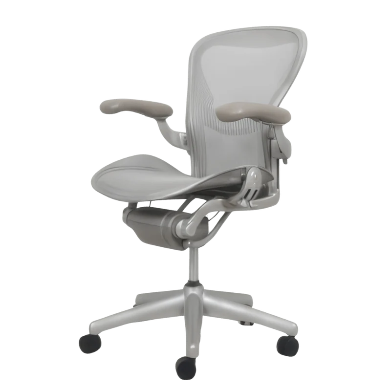 Herman Miller Aeron Fully Loaded Adjustable Lumbar - Titanium (Renewed)