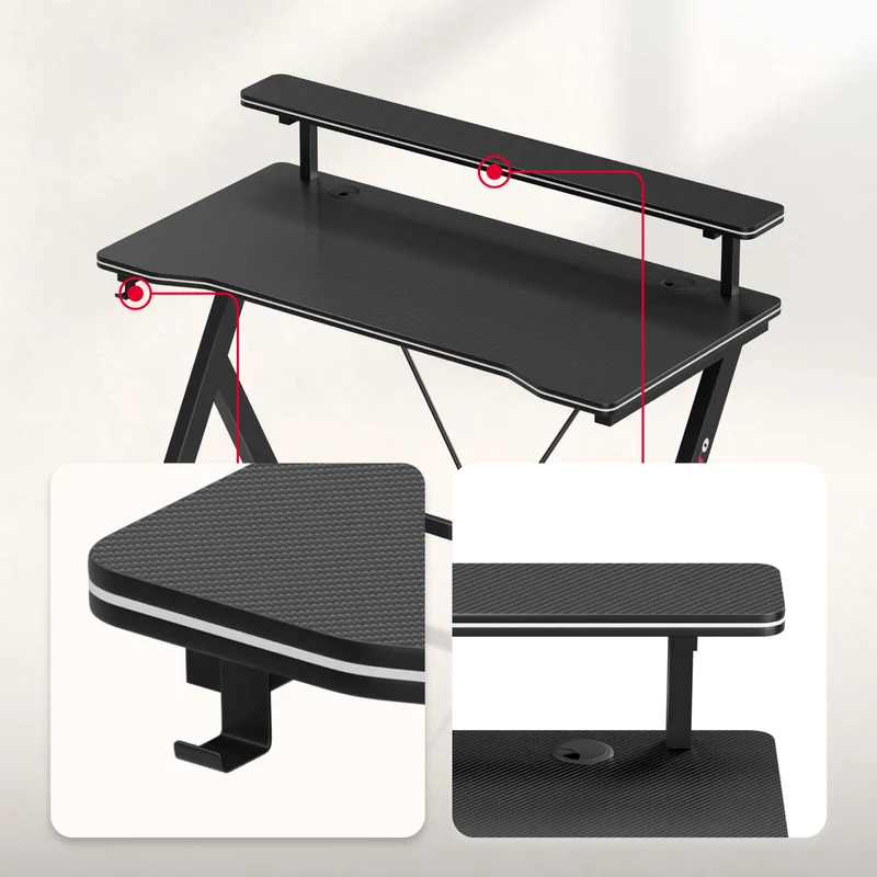 Gaming-Schreibtisch 120 cm Huzaro Hero 1.9 Schwarz