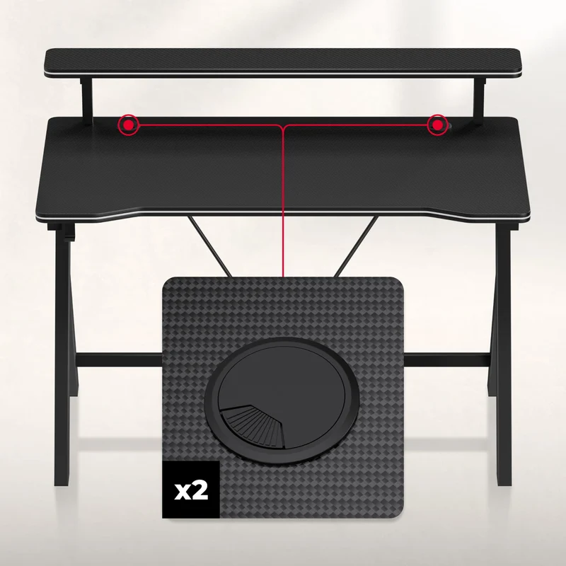 Gaming-Schreibtisch 120 cm Huzaro Hero 1.9 Schwarz