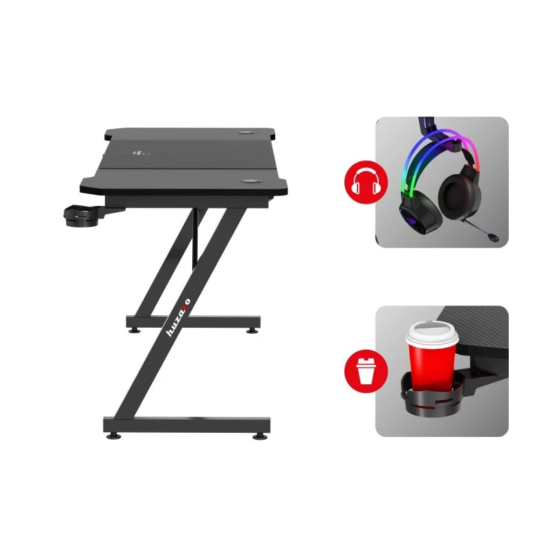 Gaming-Schreibtisch Huzaro Hero 4.8 Black 160 cm