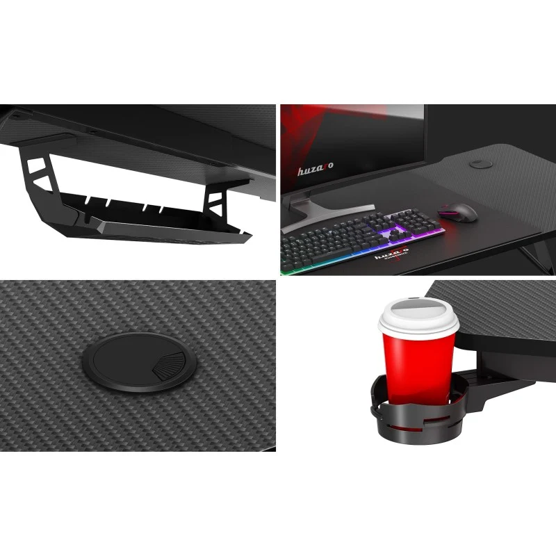 Gaming-Schreibtisch Huzaro Hero 3.3 Black 140 cm