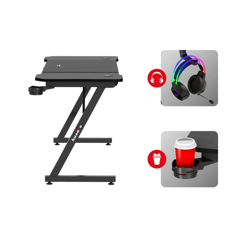 Gaming-Schreibtisch Huzaro Hero 3.3 Black 140 cm