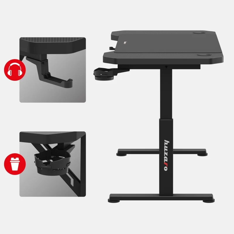 Gaming-Schreibtisch HUZARO Hero 2.6 Schwarz 120 cm