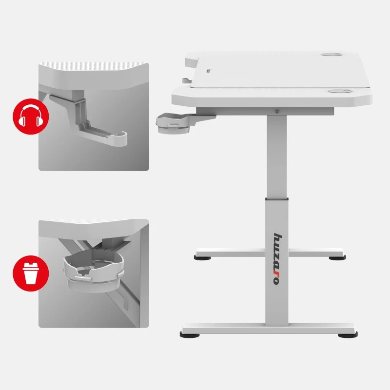 Gaming-Schreibtisch HUZARO Hero 2.6 White 120 cm