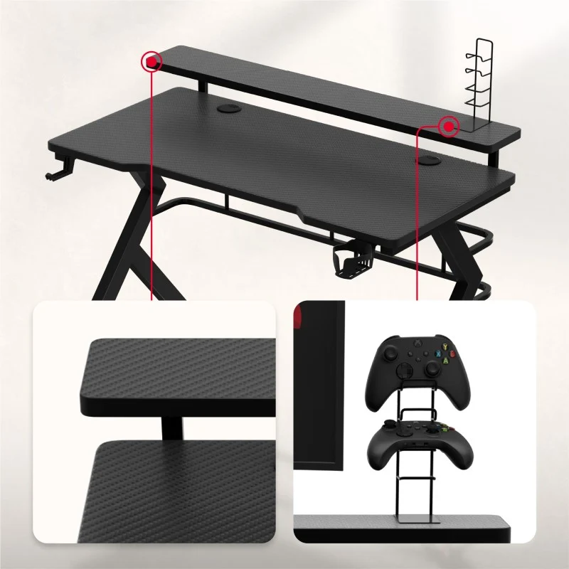 Gaming-Schreibtisch Huzaro Hero 5.0 Schwarz 120 cm