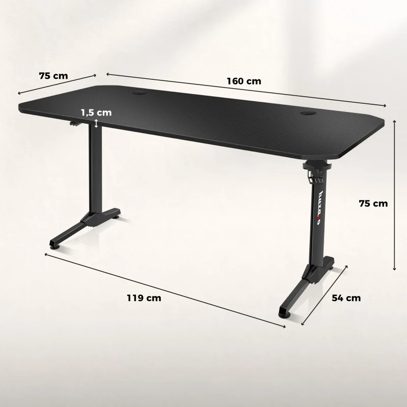Gaming-Schreibtisch Huzaro Hero 4.7 Black 160 cm