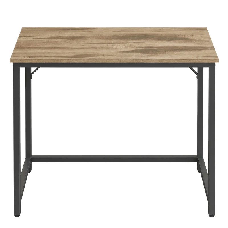 schmaler Bürotisch mit Metallgestell