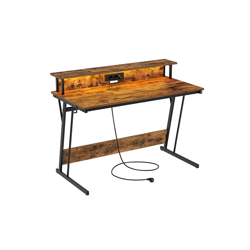 Gaming Tisch mit eingebauter Steckdosenleiste