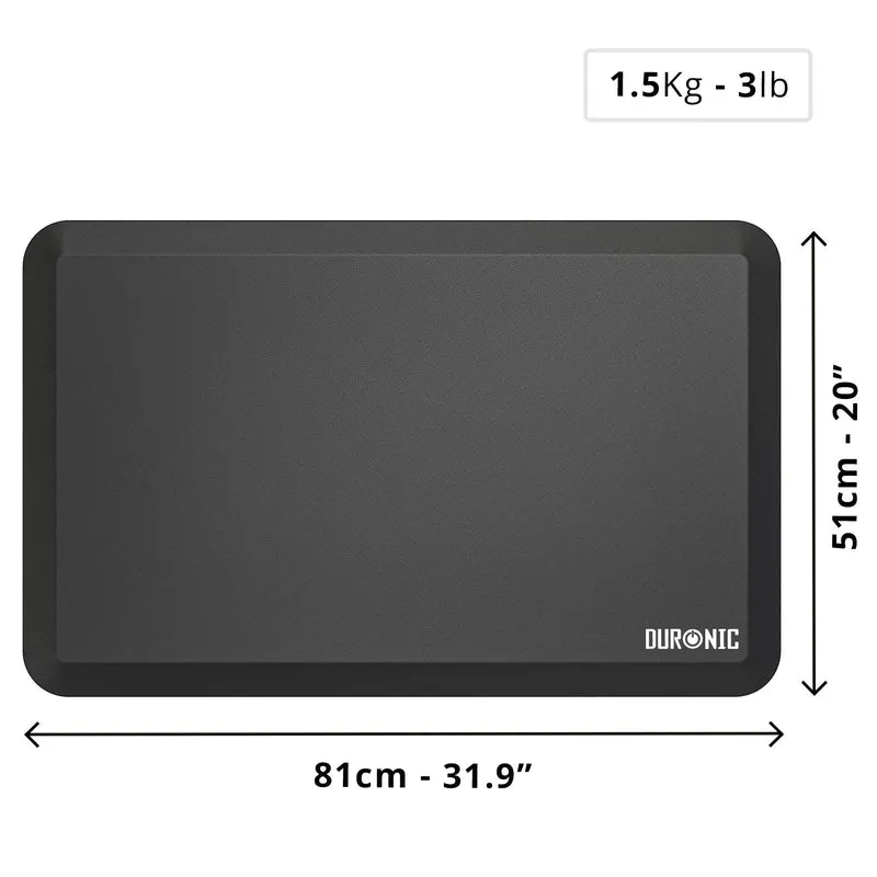 Duronic DM-MAT1 Anti-Ermüdungsmatte | 81 x 51 cm Anti Fatigue Fußmatte | Komfortmatte | Antimüdigkeitsmatte | Arbeitsplatzmatte für Sitz- Steh Schreibtisch | Hausarbeiten | Werkstatt und Büro