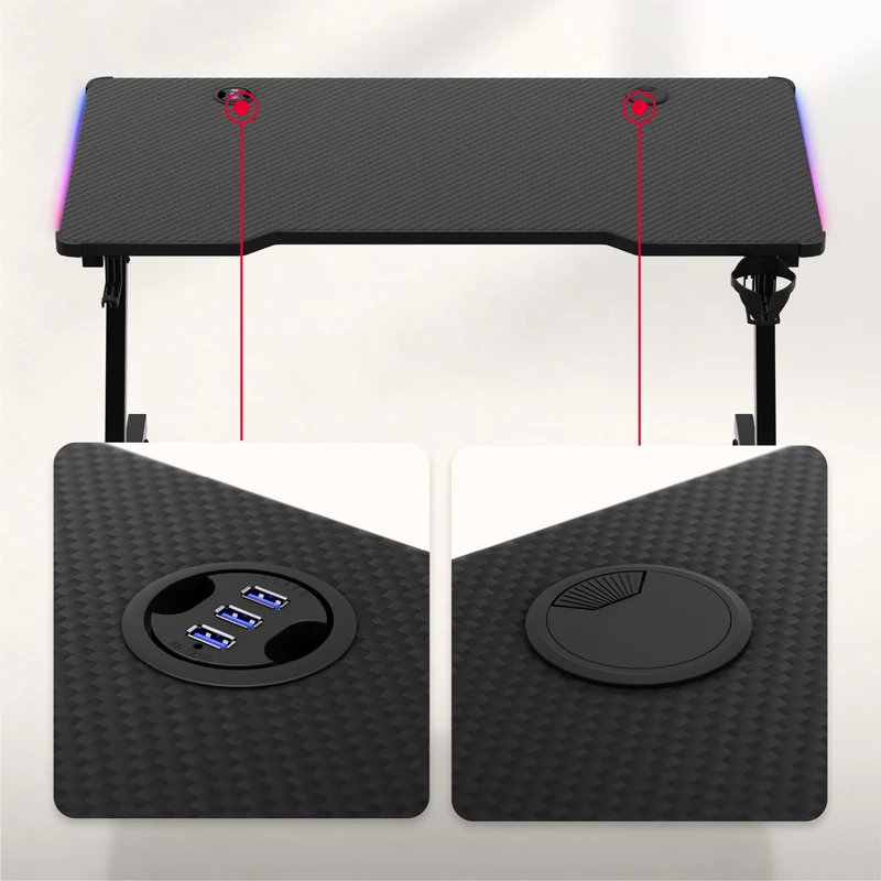 Gaming-Schreibtisch Huzaro Hero 2.5 RGB LED Schwarz 120 cm