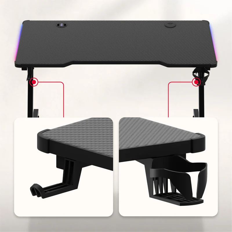 Gaming-Schreibtisch Huzaro Hero 2.5 RGB LED Schwarz 120 cm