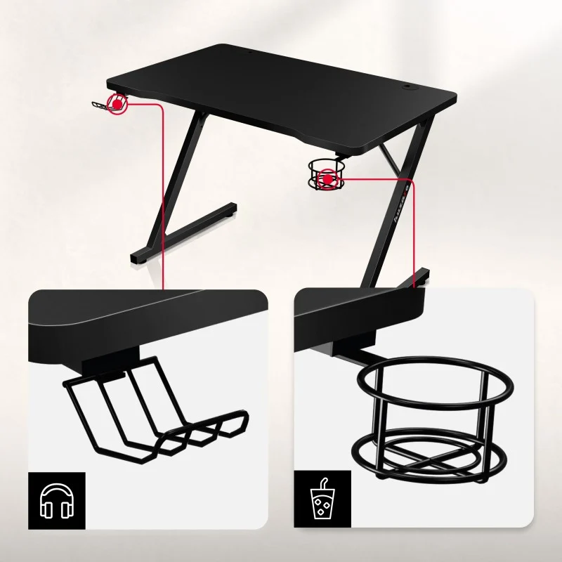 Gaming-Schreibtisch Huzaro Hero 1.8 Black 100 cm